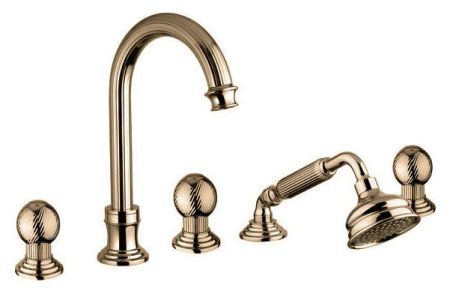 Смеситель на борт ванны с выдвижным душем и переключателем CEZARES OLIMP-BVD, артикул OLIMP-BVD-02-Sw