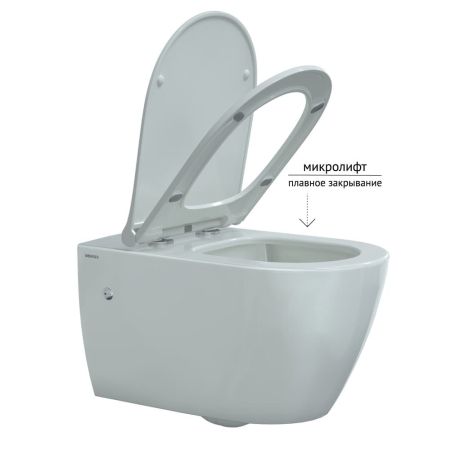 Комплект BERGES: инсталляция NOVUM, кнопка L3, унитаз MASCON  Rimless, сидение дюропласт Toma Slim SO, артикул 043216