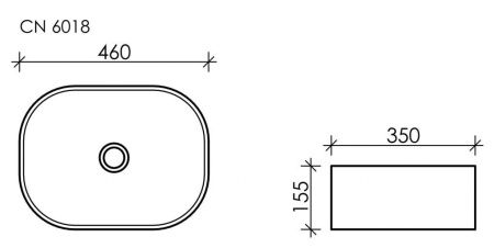 Умывальник чаша накладная овальная Element 460*350*155мм CN6018 Умывальник чаша накладная овальная Element 460*350*155мм CN6018