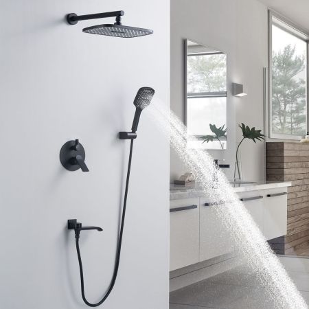 Душевая система встраиваемая Shevanik S4135H, черный