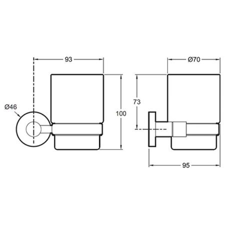 Стаканчик подвесной JACOB DELAFON CLASSIQUE E77825-CP (стекло, хром/белый, на стену, круглая), шт, артикул E77825-CP