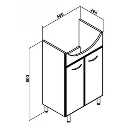 Тумба под раковину Runo Уют 50 4620750020521 Белая