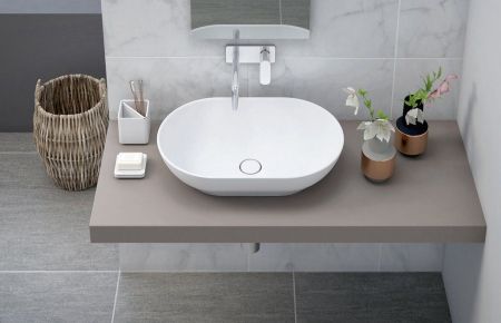 Накладная раковина из литьевого мрамора  CEZARES TITAN-ROUND, артикул TITAN-ROUND-60-39-14-LVB