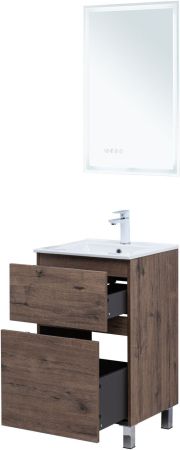 Тумба под раковину Aquanet Алвита New 50 напольная, дуб веллингтон табак, артикул 00344126