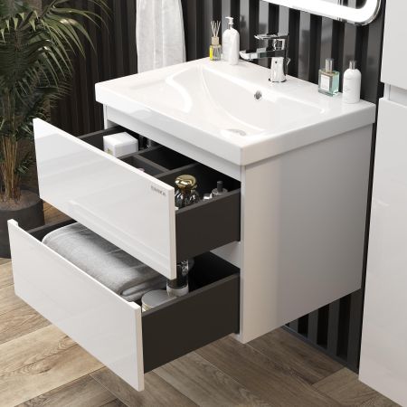 Тумба Onika Эвада 70 подвесная, белая (ум. Como 70), артикул 107059