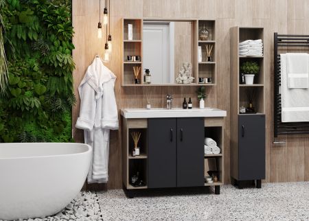 Шкаф-зеркало Onika Тимбер 100 дуб сонома, универсальный, артикул 210017