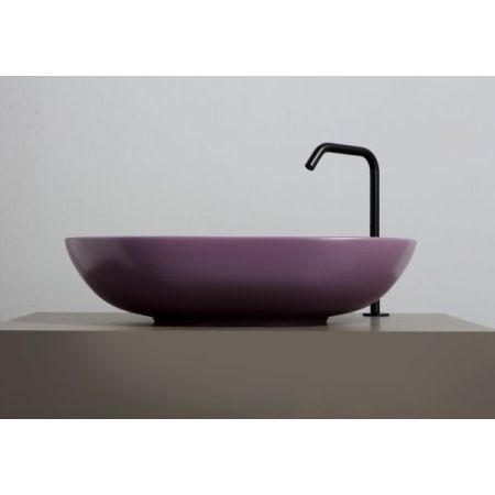 White Ceramic Balisong, накладная овальная раковина 60x40x15h см, цвет сливовый матовый, артикул W0807PL