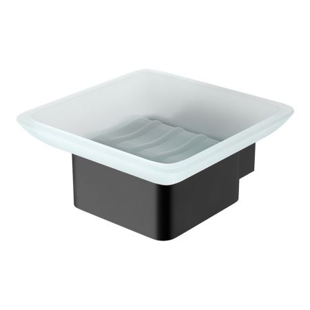 Мыльница Lemark SMOOTH LINE с держателем, чёрный матовый (9742017), артикул 9742017