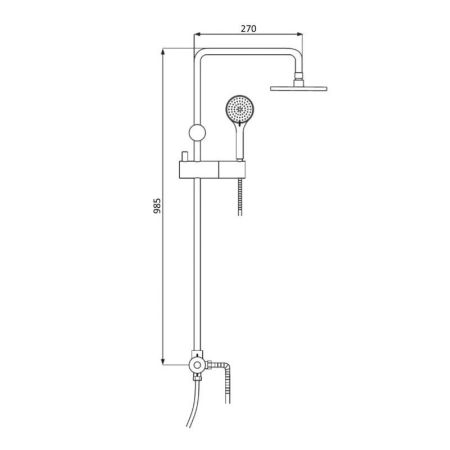 Душевая стойка Сантаком stOmega 1725, хром, артикул 1725