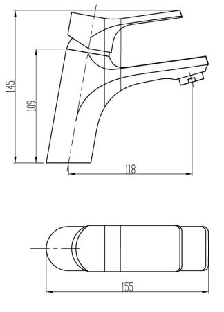 Смеситель Eiger для раковины, без донного клапана, артикул: EG 26, артикул EG 26