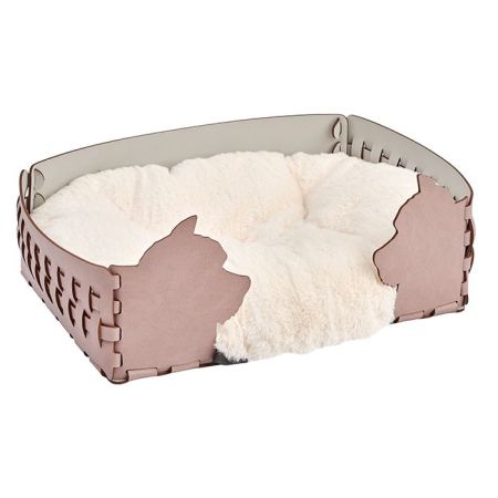 ADJ Лежанка Dog, 45х30хН15 см., цвет: пепельная роза/устричный, артикул 1555D.07/02