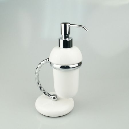 Stil Haus Giunone, настольный керамический дозатор, цвет хром - белый, артикул G720(03)