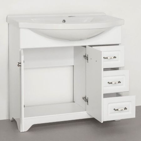 Тумба с раковиной Style Line Олеандр-2 90 (3 ящ.) под умывальник Эльбрус 90, рельеф пастель Тумба с раковиной Style Line Олеандр-2 90 (3 ящ.) под умывальник Эльбрус 90, рельеф пастель