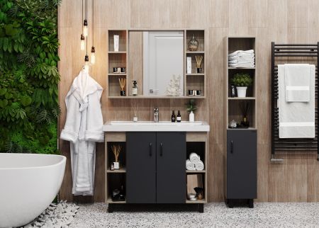 Шкаф-зеркало Onika Тимбер 100 дуб сонома, универсальный, артикул 210017