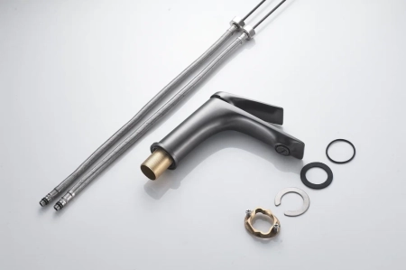 Смеситель для раковины Shevanik S9101T, оружейная сталь