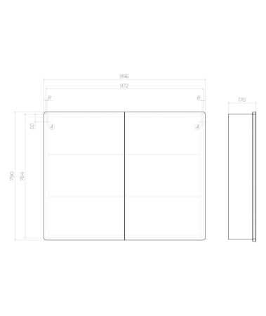 Зеркальный шкаф VIGO Geometry zsh.GEO.100.El, 100 см, артикул zsh.GEO.100.El