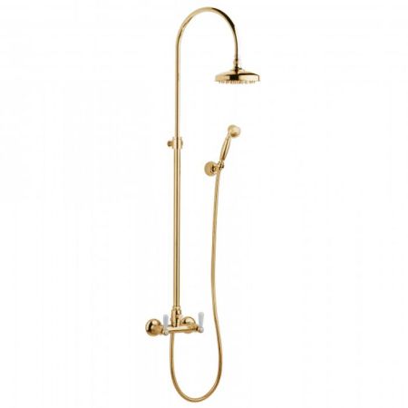 Bongio Oxford Lux Смеситель для душа, цвет золото/белый фарфор, артикул 19537ORDL