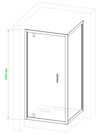 Душевой уголок Royal Bath RB HV-C-CH 80х80х185 (рифленое), артикул RB8080HV-C-CH