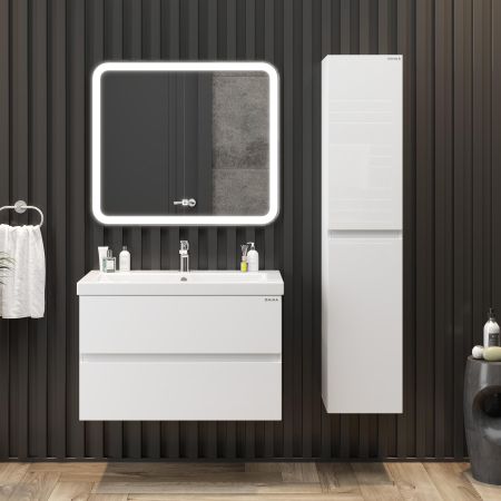 Тумба Onika Эвада 80 подвесная, белая (ум. Como 80), артикул 108058