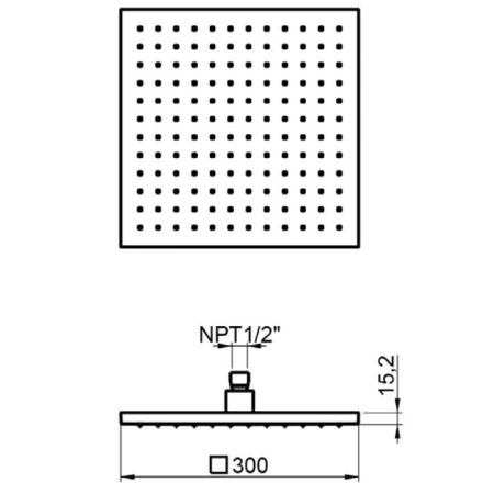 Almar EMOTION QUADRO Верхний душ 300х300мм, цвет Nickel Brushed, артикул E044039.NB