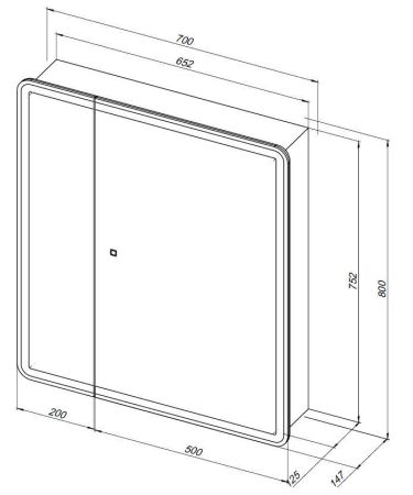 Зеркальный шкаф Aquanet Оптима 70 с LED подсветкой