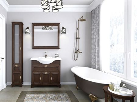 Тумба под раковину Акватон Идель 85 1A195601IDM80 дуб шоколадный, артикул 1A195601IDM80