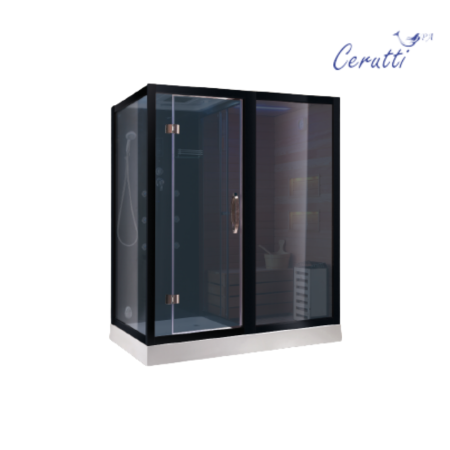 Сауна ALBANO Nero-R комбинированная 2в1 Cerutti SPA Black 1800x1100x2230