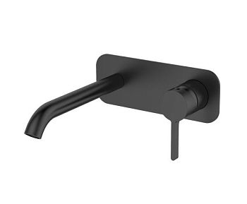 AQG Urban Flow One, встраиваемый в стену однорычажный смеситель для раковины, цвет черный матовый