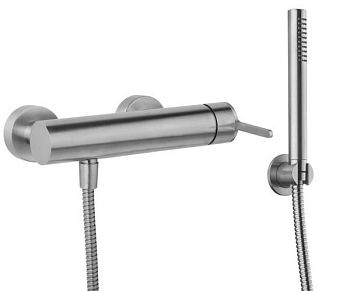 Emmevi Filoinox, однорычажный смеситель для душа с набором для душа из нержавеющей стали