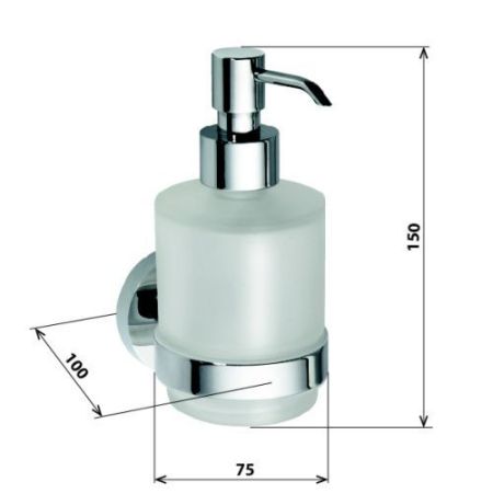 Дозатор для жидкого мыла OMEGA  настенный ,стекло.MINI, артикул 104109102