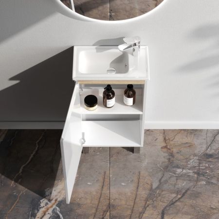 M85AFSX0451WG X-Joy, База под раковину, напольная, 45 см, 1 дверца, белый глянец, артикул M85AFSX0451WG