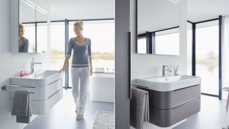 Тумба под раковину Duravit Happy D 2 H2636402222 подвесная Белая, артикул H2636402222