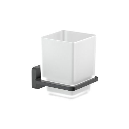 Стакан с держателем AQUATEK, матовый черный AQ4304MB ЛИБРА, артикул AQ4304MB