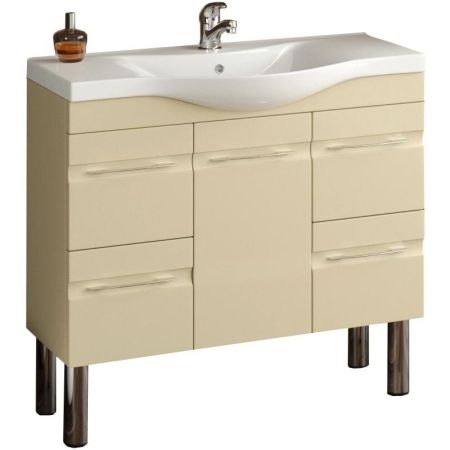 Тумба с раковиной SanVit Прима 90 kprim090 в цвете Ral прямые ручки Желтый глянец, артикул kprim090