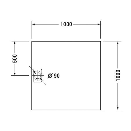 Duravit  Stonetto Поддон композитный квадратный  1000x1000х50mm, d90, цвет белый, артикул 720167380000000