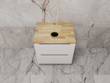Тумба подвесная "Бали 60" 2 ящика со столешницей БЕЛЫЙ СОФТ, артикул ЛС-00002337