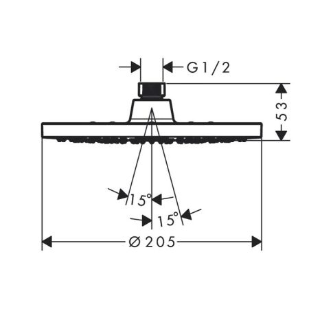 HG Vernis Blend Верхний душ 200, потолочный, шарнирный, 1jet, цвет: хром, артикул 26271000