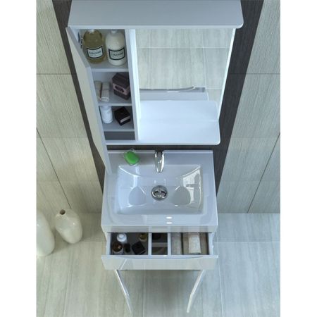 Зеркало со шкафом Vigo Minor 60 L с подсветкой Белое, артикул 108-600