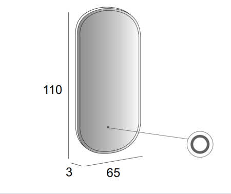 Зеркало CEZARES со встроенной LED подсветкой, артикул 45095