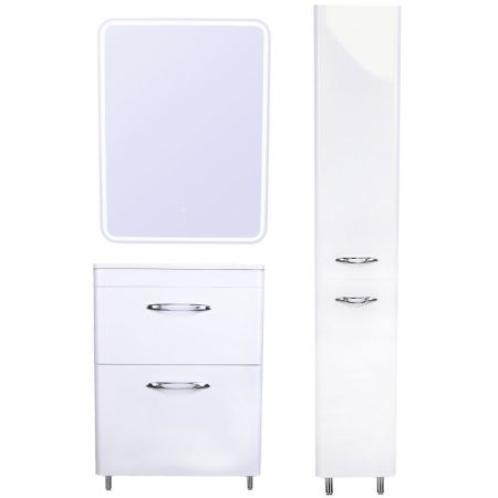 Тумба напольная "Каре 60" (2 ящ.) Люкс белая, PLUS, артикул СС-00002265