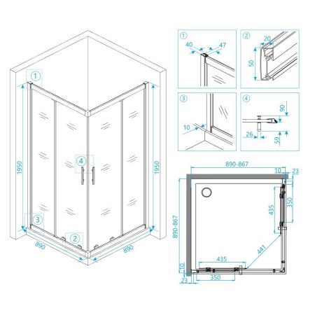 Душевой уголок RGW HO-31 (900x900, Прозрачное), артикул 03063199-11