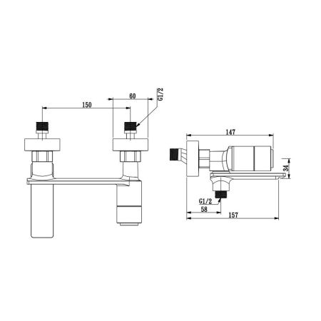 Смеситель для ванны Savol S-601831WB, белый/золото