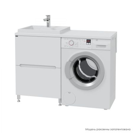 Раковина над стиральной машиной "Юпитер 1200*500"  левый, ш/гл без кронштейнов, артикул 900124