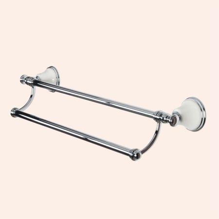 TW Harmony 012, полотенцедержатель двойной 58см, цвет держателя:  белый/хром, артикул TWHA012bi/cr