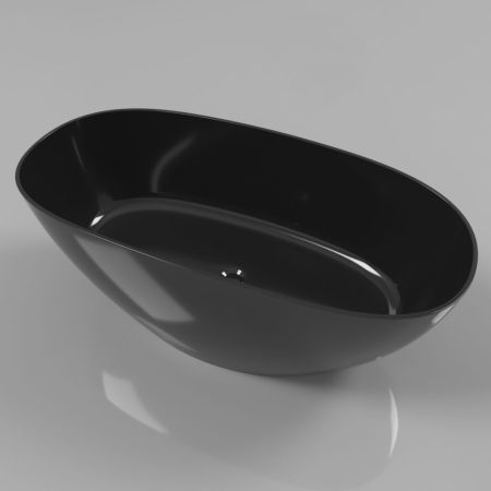 Ванна WHITECROSS Onyx A 160x75 (черный глянец) иск. камень, артикул 0204.160075.101