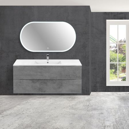 База под керамическую раковину Mia 1200 подвесная, 2 выкатных ящика soft close, Beton, артикул VMC-2MC120BT