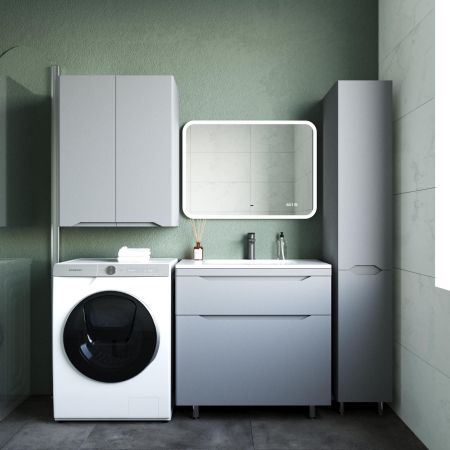 Тумба напольная "Марелла 80" (2 ящ.) Люкс антискрейтч серый, PLUS