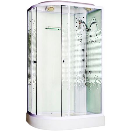 Душевая кабина Niagara NG-303 120x80 R стекло Мозаик задние стенки Белые