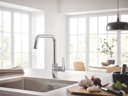 Смеситель для кухни GROHE Eurosmart 2021, U-образный высокий излив, хром (30567000) Смеситель для кухни GROHE Eurosmart 2021, U-образный высокий излив, хром (30567000)
