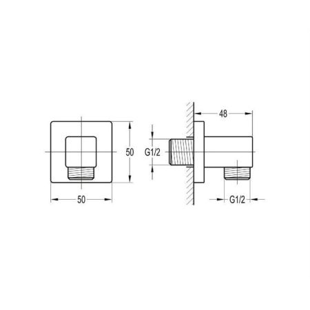 Угловой соединительный элемент OMNIRES 8870CR (хром), артикул 8870CR